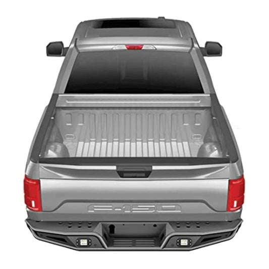TRAILFX RPRB004TI TrailFX Pre Runner Rear Bumper Fits 2017-2020 Ford F-150 Matte Black Titanium Powder Coated Steel, One-Piece Direct Fit, OE Sensor and Hitch Compatible, Bolt-On Rear Bumper TrailFX RPRB004TI
