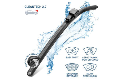 HELLA 358054181 Hella OE Quality 18 Inch All Seasons Nano-Coated Rubber Cleantech Wiper Blade (Single Blade) fits select Domestic, Asian and European vehicle applications / 358054181