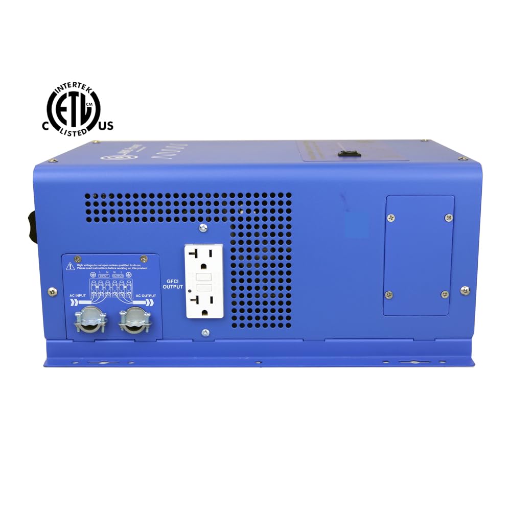 AIMS POWER PICOGLF20W12V120V AIMS 2000W 12V Pure Sine Inverter Charger w/Transfer Switch 120V ETL