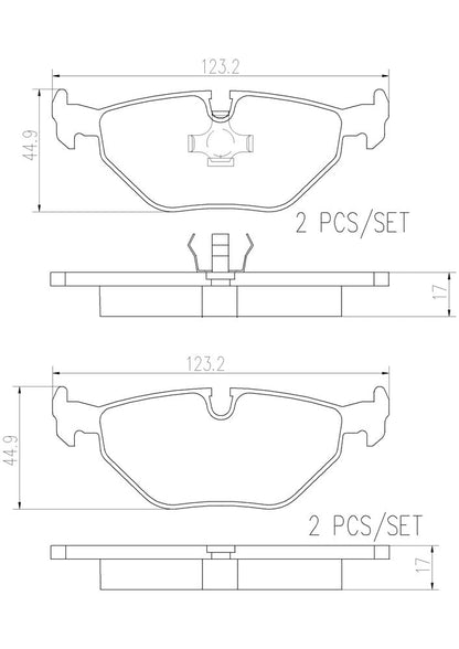BREMBO P06013N Brembo P06013N Premium Ceramic Rear Disc Brake Pad Set BMW/WIESMANN OE# 34216761238