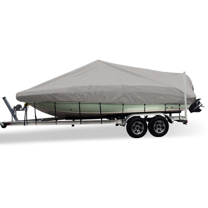 CARVER 79012 CSR 78012 Flex-Fit Cover for V-Hull Fishing Boats - 20' to 22', Haze Gray