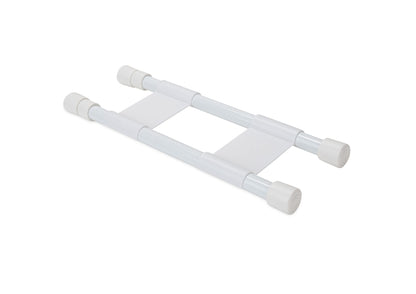CAMCO 44093 Camco 17" Double RV Refrigerator Bar -Holds Food and Drinks in Place During Travel - Prevents Messy Spills - Spring Loaded and Extends Between 10" and 17" - White (44093)