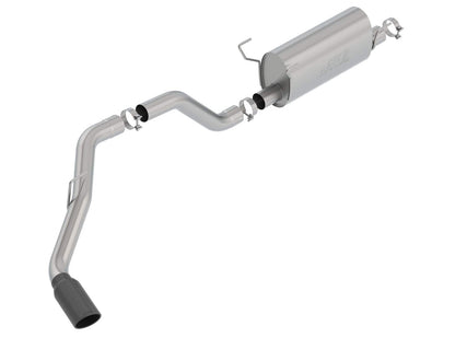 BORLA 140801BC Borla 140801BC S-Type Cat-Back Exhaust System 3.5 in. Pipe 5 in. Tip Single Round Rolled Angle Cut Black Chrome Truck Side Exit T-304 Stainless Steel S-Type Cat-Back Exhaust System