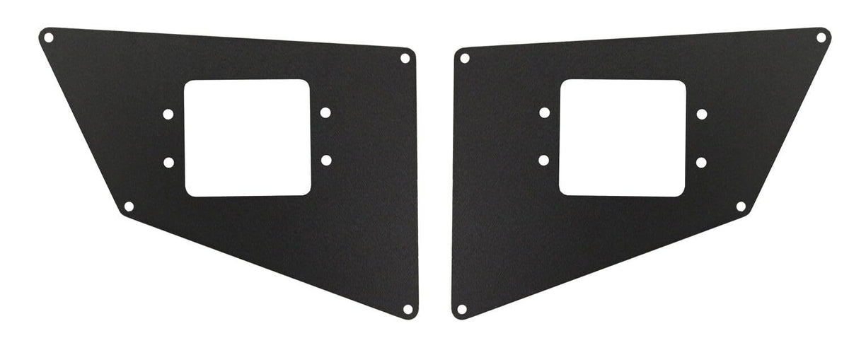 GO RHINO 281731T Go Rhino BR20 Light Plates - 3x3 Flush Mount | Mild Steel, Textured Black | 281731T | Fits Go Rhino BR20 Rear Bumpers (See description)