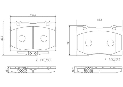 BREMBO P28086N Brembo P28086N Premium Ceramic Front Disc Brake Pad Set ACURA OE# 45022SJA010