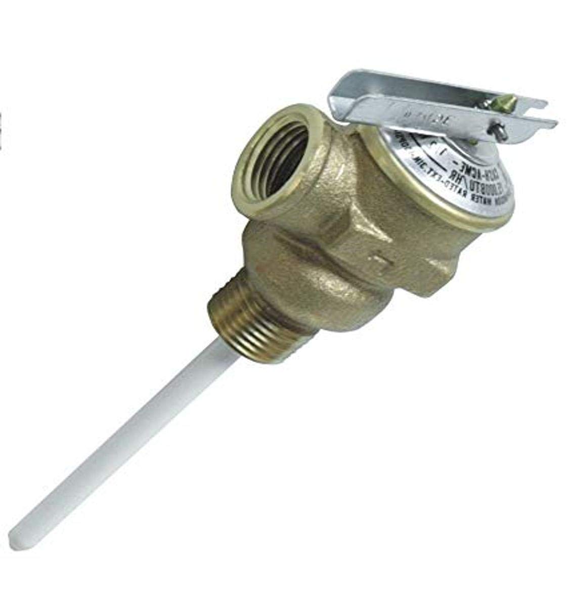 CAMCO 10421 Camco 10421 1/2" Temperature and Pressure Valve with 4" Probe