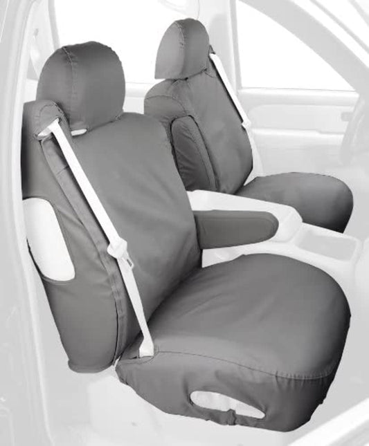 COVERCRAFT SS3245PCGY Covercraft - SS3245PCGY Custom-Fit Front Bucket SeatSaver Seat Covers - Polycotton Fabric, Grey