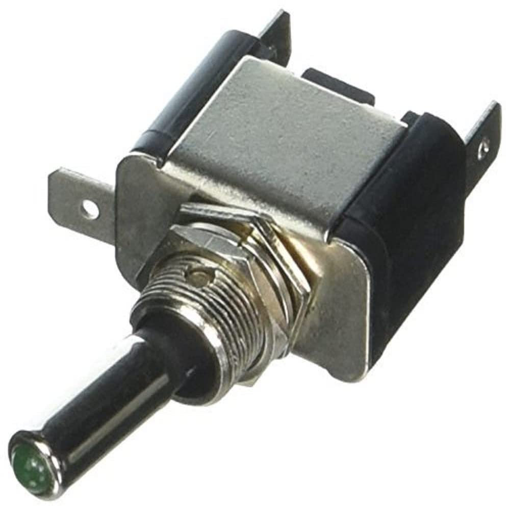 WIRTHCO 20522 Battery Doctor WirthCo Heavy Duty LED Illuminated Toggle Switch, Two-Position On/Off, 25 Amp 12 Volt, Green LED, 1/2 Inch Mount (20522)