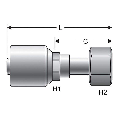 Gates G25230-0808 HYDRAULIC COUPLING-MEGACRIMP