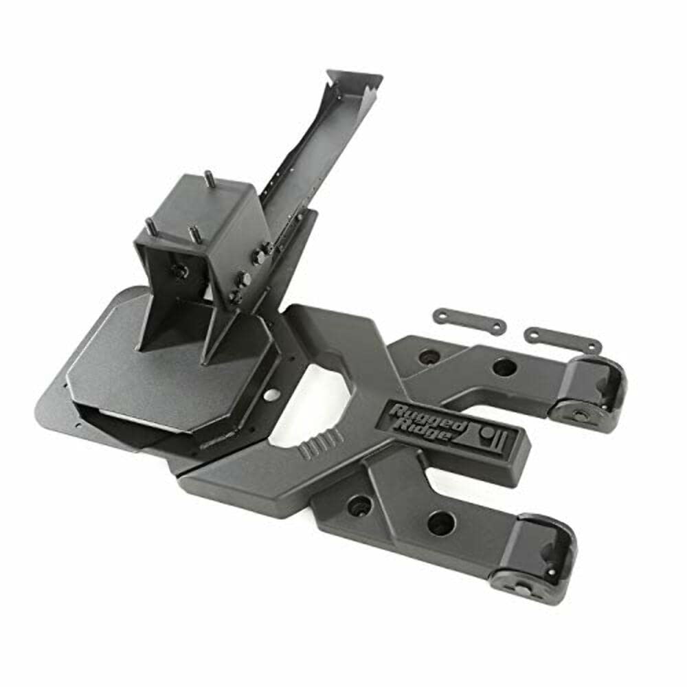 RUGGED RIDGE 11546.50 Rugged Ridge HD Tire Carrier Kit - Fits 2007–2018 Jeep Wrangler JK - Heavy-Duty Construction with Solid Aluminum Hinge Casting & Forged Steel Hinge Brackets