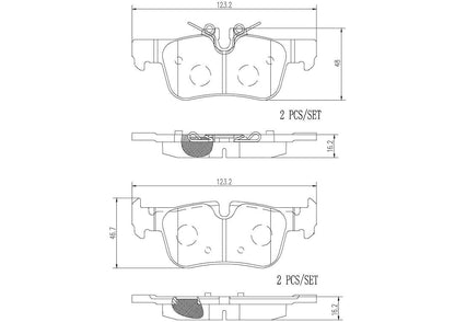 Brembo P06094N Premium Ceramic Rear Disc Brake Pad Set BMW OE#