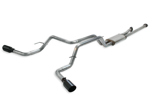 FLOWMASTER 717664 Flowmaster 717664 FlowFX Cat-Back Exhaust Kit 2.5 Inch 409 Stainless Steel 4.5 Inch Black Ceramic Stainless Steel Tips Compatible with 2009-2021 Toyota Tundra 4.0L 4.6L 4.7L 5.7L 2/4WD