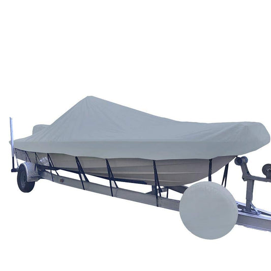 CARVER 71218P-10 Carver By Covercraft 71218P-10 Carver Performance Poly-guard Styled-to-fit Boat Cover F/18.5&39; V-hull Center Console Shallow Draft Boats - Grey
