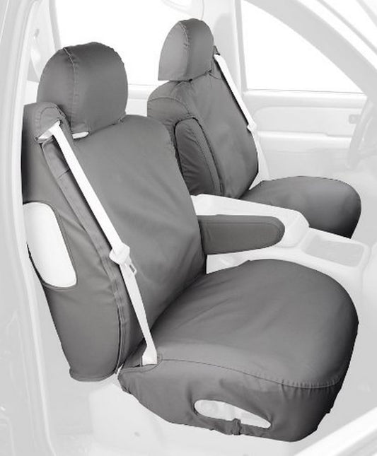 Covercraft - SS3245PCGY Custom-Fit Front Bucket SeatSaver Seat Covers - Polycotton Fabric, Grey