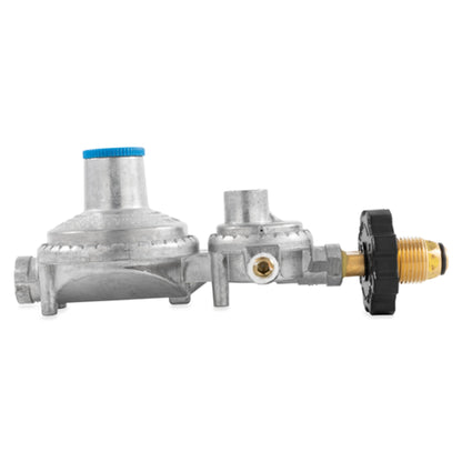 CAMCO 59333 Camco RV Propane Regulator 2 Stage Horizontal Mount with POL, 160000 BTU Gas Pressure Control Valve, 3/8 Inch NPT for Camper Trailer