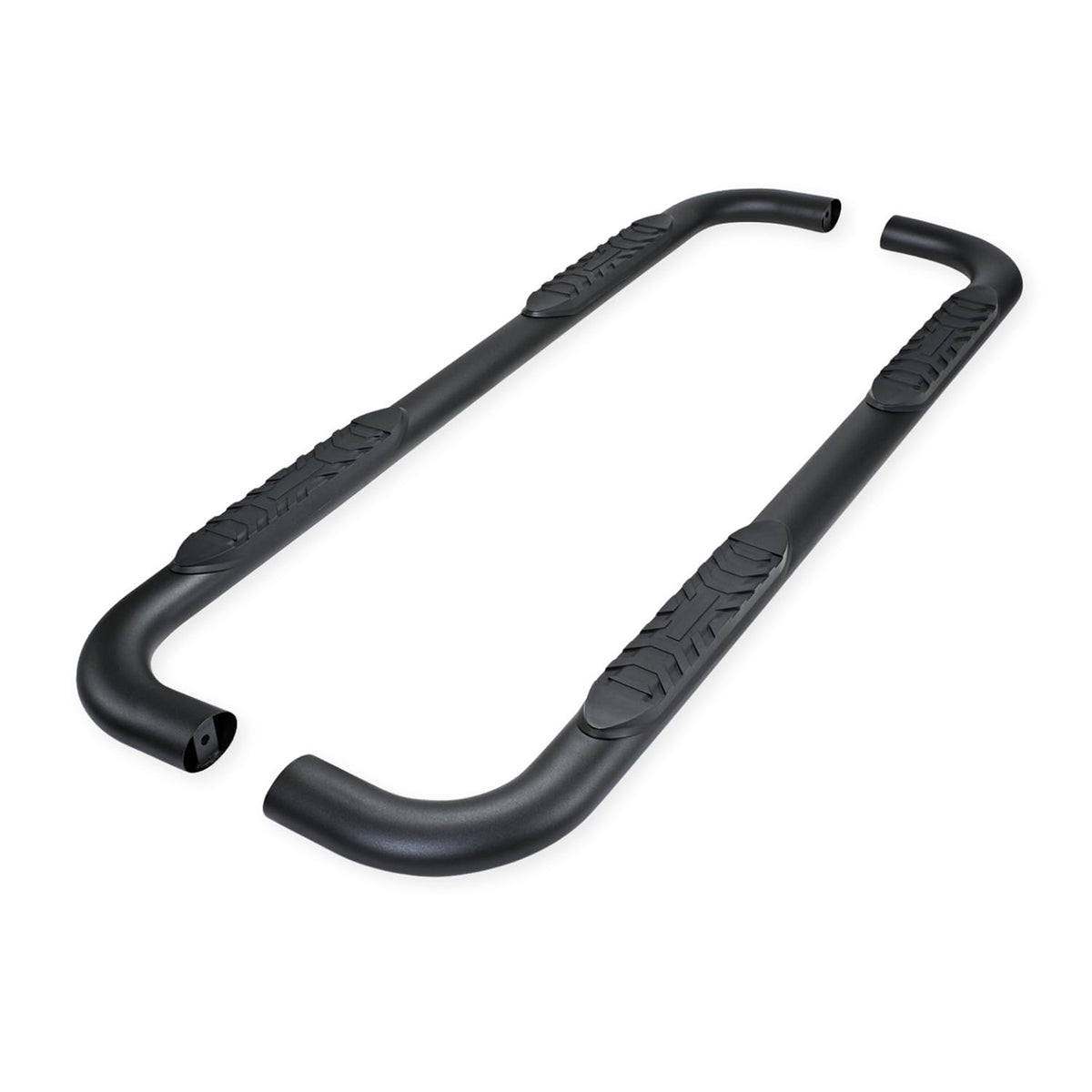TRAILFX A1013B TrailFX Nerf Bars for Ram 1500 Quad Cab 2019-2025 Titanium Black Steel 4 Inch Oval Bent Side Steps with Slip-Resistant Molded Step Pads Rocker Panel Mount Set of 2 Running Boards