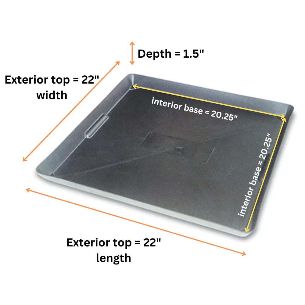 WIRTHCO 40092 WirthCo 40092 Funnel King Drip Tray - Black Plastic 22 x 22 x 1.5 Inches - Perfect for Catching Spills or Leaks from Mini Fridges, Air Conditioners, Automotive, and Machinery - Made in USA