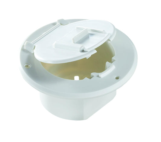 RV DESIGNER B120 RV Designer B120, Round Electrical Cable Hatch, Basic, Replaceable Lid, 4.3 inch Diameter, Polar White