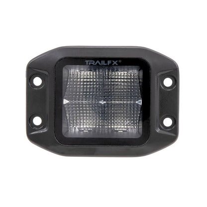 TRAILFX 2X2FMBKF1 Trailfx Driving/Fog Light 2X2FMBKF1, LED Bulb, 4 Clear LED 10 Watt Bulbs, 3 Inch Square, 90 Degree Flood Beam, Clear Lens, Bracket Mount, 4800 Raw Lumens/ 3320 Effective Lumens, Set Of 2