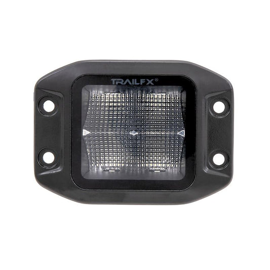 TRAILFX 2X2FMBKF1 Trailfx Driving/Fog Light 2X2FMBKF1, LED Bulb, 4 Clear LED 10 Watt Bulbs, 3 Inch Square, 90 Degree Flood Beam, Clear Lens, Bracket Mount, 4800 Raw Lumens/ 3320 Effective Lumens, Set Of 2