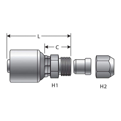 Gates G25510-0608 SAE Male Flareless Assembly (MegaCrimp
