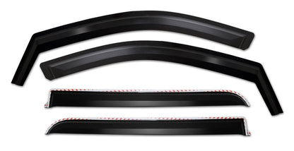 PUTCO 680243 Putco Element Matte Black Window Deflectors - Fits Chevy Silverado/GMC Sierra 2019-2025 Double Cab - in Channel Installation - Front & Rear Set
