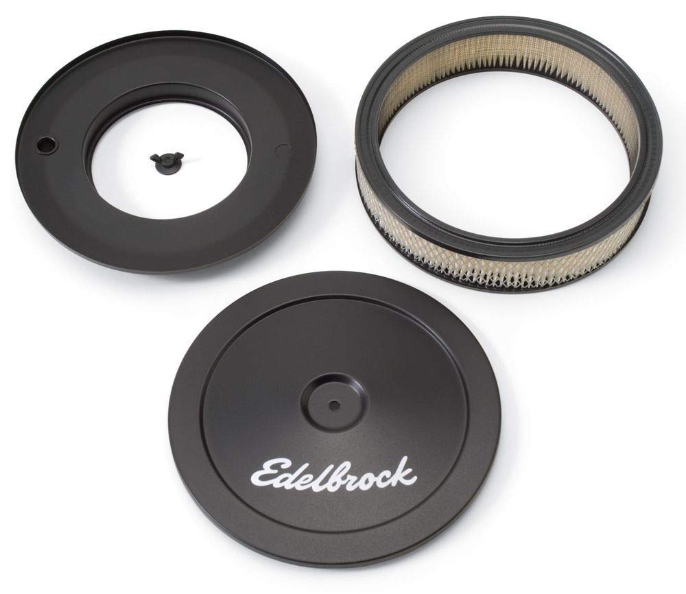 EDELBROCK 1203 Edelbrock 1203 Pro-Flo Black 10" Round Air Cleaner with 2" Paper Element