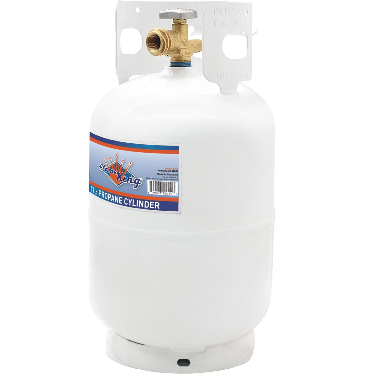 FLAME KING YSN10LB Flame King 10LB Steel Propane Tank Cylinder with Type 1 Overflow Protection Device Valve, Great for Camping, Fire Pits, Heaters, Grills, Overlanding, White