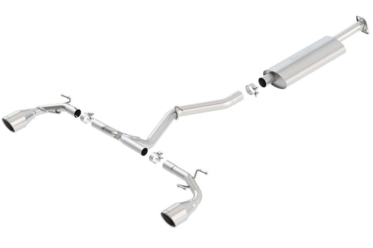BORLA 140496 BORLA 140496 Cat-Back Perf. Exh. Sys. for 2013-2020 Subaru BRZ & 2013 Scion FR-S & 2017-2020 Toyota 86 2.0L 4 Cyl. T-304 SS S-Type Dual Split Rear Exit Single 4.5" Rnd. Polished T-304 Tips