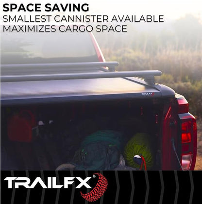 TRAILFX TFX6003 TrailFX TFX6003 Hard Retractable Tonneau Cover Fits 2015-2025 Ford F-150 with 5.5 Foot Bed Manual Retractable with Key Lock Black Matte Powder Coated Aluminum T-Slot Rails Clamp-On