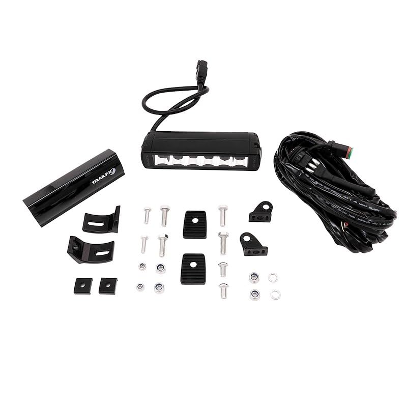 TRAILFX 6SRBKCM TrailFX 6SRBKCM Light Bar 6 Inch Single Row LED 30W Combo Spot and Flood 2520 Raw Lumens Black Aluminum Housing IP67 with Brackets and Installation Hardware