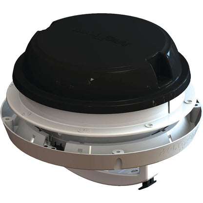 MAXXAIR VENT 00-03810B MAXXAIR Maxxfan Dome Plus with LED Light, 6"" Round 12V Ventilation Fan - Compact Solution for Rooftop or Sidewall Ventilation, Exhaust Only, Fan Guard Rain Shield, Moisture Control, Black (00-03810B)