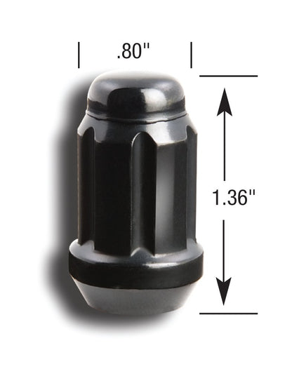 GORILLA K4CS-12150BGR Gorilla Automotive 21132BC Small Diameter Acorn Black 4 Lug Kit (12mm x 1.50 Thread Size)