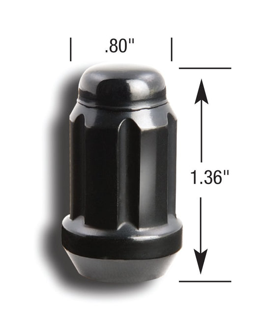 GORILLA K5CS-12150BGR Gorilla Automotive 21133BC Small Diameter Acorn Black 5 Lug Kit (12mm x 1.50 Thread Size) - Pack of 20
