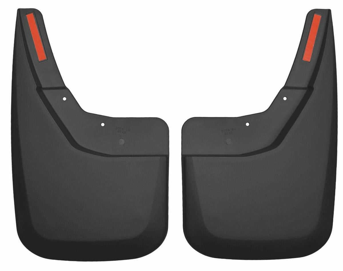 Husky Liners 57881 Husky Liners Custom Mud Guards – Fits 2014-2018 Chevrolet Silverado 1500; 2015-2019 Silverado 2500/3500; 2019 Silverado 1500 LD w/Single Rear Wheels ONLY – Rear Set, 2-pc Black - 57881