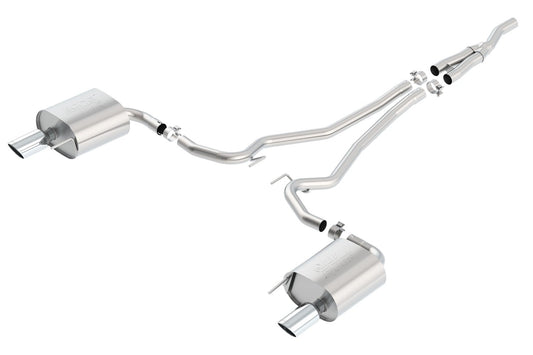 BORLA 140585 BORLA 140585 Cat-Back Performance Exhaust System for 2015-2023 Ford Mustang 4 Cyl. T-304 Stainless Steel ATAK Sound Dual Split Rear Exit Single 4" Round Chrome Tips On Each Side