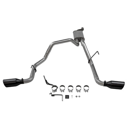 FLOWMASTER 718103 Flowmaster 718103 FlowFX Cat-Back Exhaust Kit 2.5 Inch Dual Side Exit 409 Stainless Steel 4.5 Inch Black Ceramic Stainless Tips Compatible with 2005-2019 Nissan Frontier 4.0L V6 2/4WD all Wheelbases