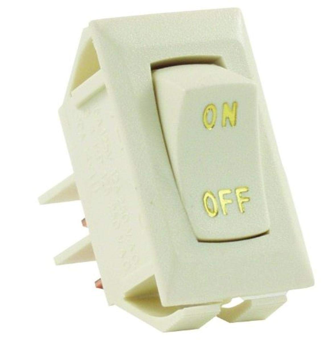 JR PRODUCTS 12615 JR Products 12615 Ivory SPST Labeled On/Off Switch