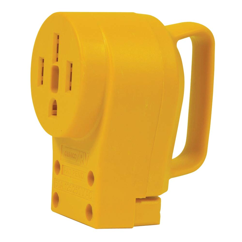 CAMCO 55353 Camco Power Grip Camper/RV 50-Amp Female Replacement Receptacle - Features Power Grip Handle & Accepts #4 - #10 Gauge Wire (55353)