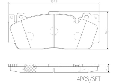BREMBO P06079N Brembo P06079N Premium Ceramic Front Disc Brake Pad Set BMW OE# 34112284869