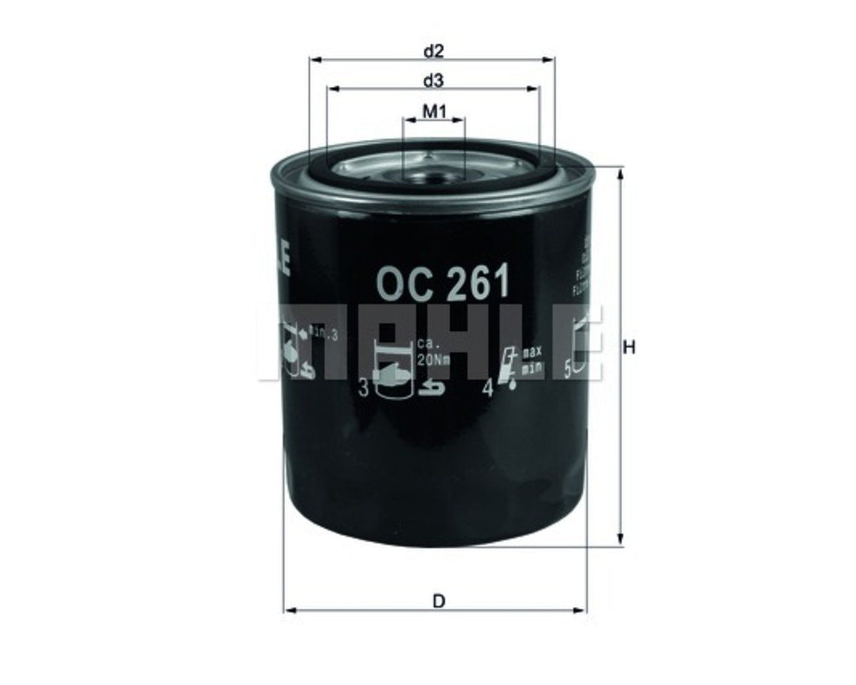 MAHLE OC261 Mahle OC261 OIL FILTER