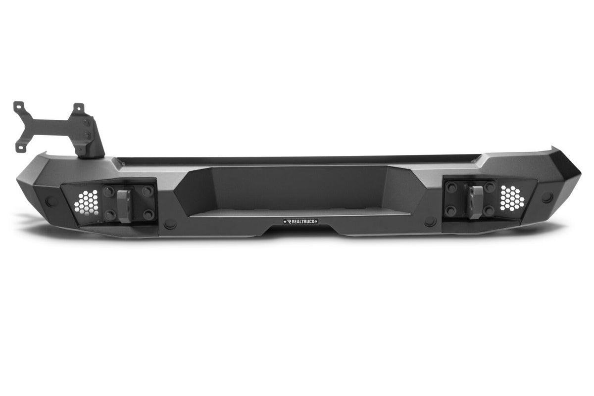 GO RHINO 274120T RealTruck Trailine Full Width Rear Bumper | Steel, Textured Black | 274120T | Fits 2018-2025 Jeep Wrangler JL/JLU
