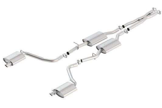 BORLA 140650 BORLA 140650 Cat-Back Perf. Exhaust System for 2015-2023 Dodge Challenger SXT V6 & GT V6 T-304 Stainless Steel ATAK Sound Dual Split Rear Exit Single Outlet Each Side Tips NOT included Reuse O.E.T ips