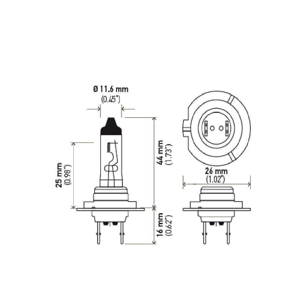 Hella H7 Standard Series Halogen Light Bulb, Single