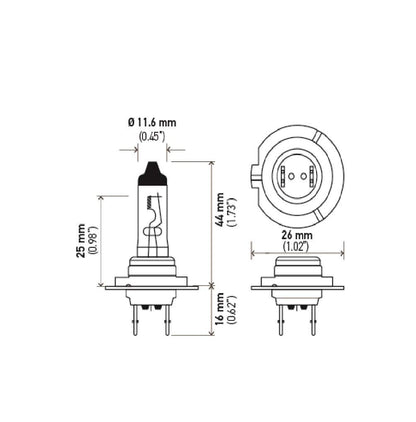 Hella H7 Standard Series Halogen Light Bulb, Single