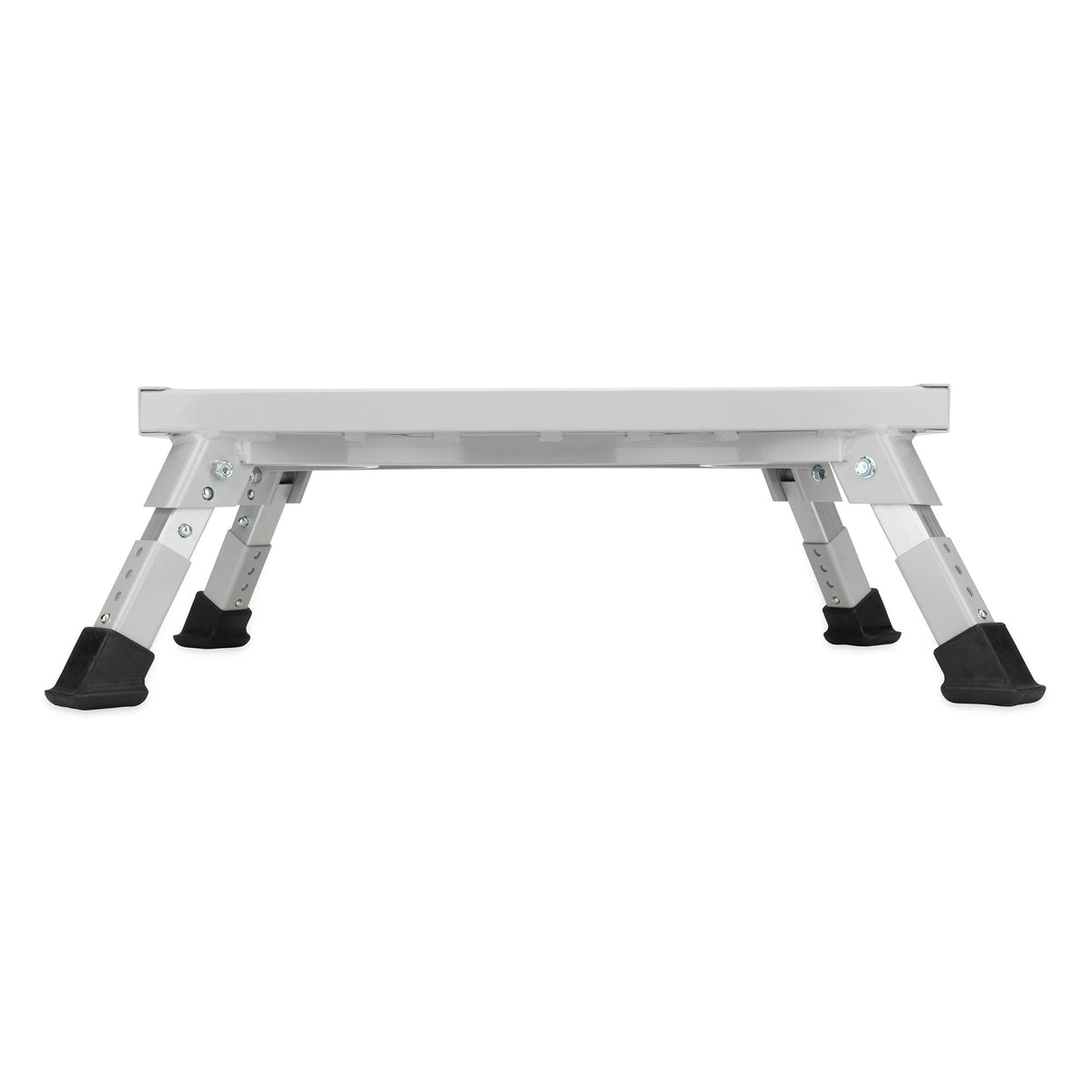 CAMCO 43676 Camco Folding Aluminum Step Stool, Adjustable Height for RV and Trailers, Silver - Lightweight, Foldable, and Heavy-Duty Stepping Platform for Home and Camping