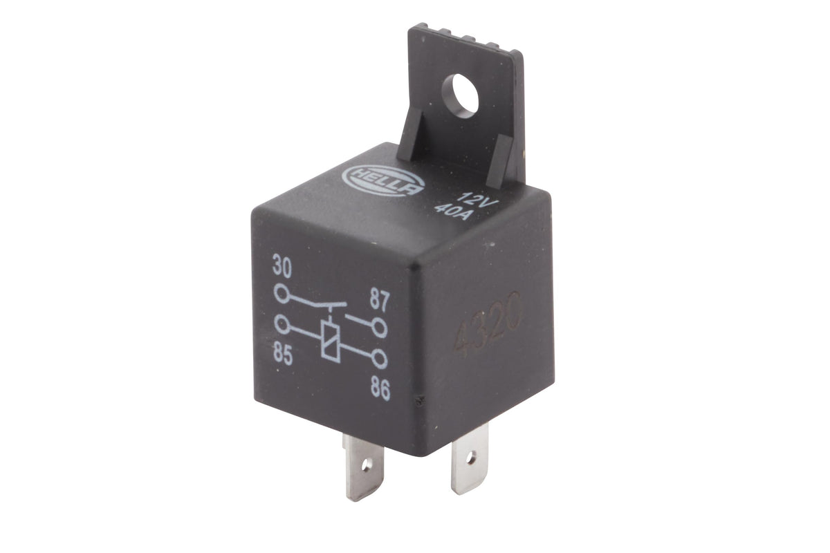 Hella 965400071 12V, 4 Pin, Mini ISO Relay with Bracket