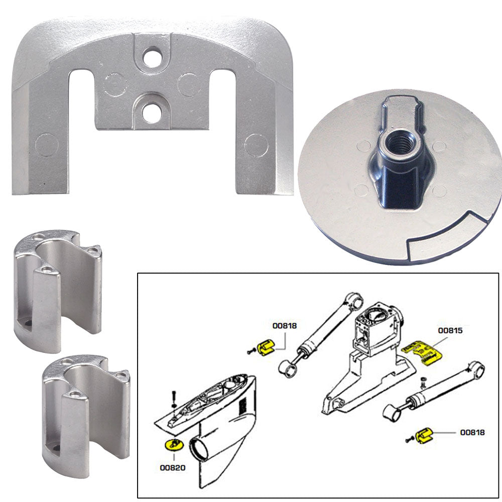 Tecnoseal 20804 Tecnoseal Anode Kit w/Hardware - Mercury Bravo 2-3 - Zinc