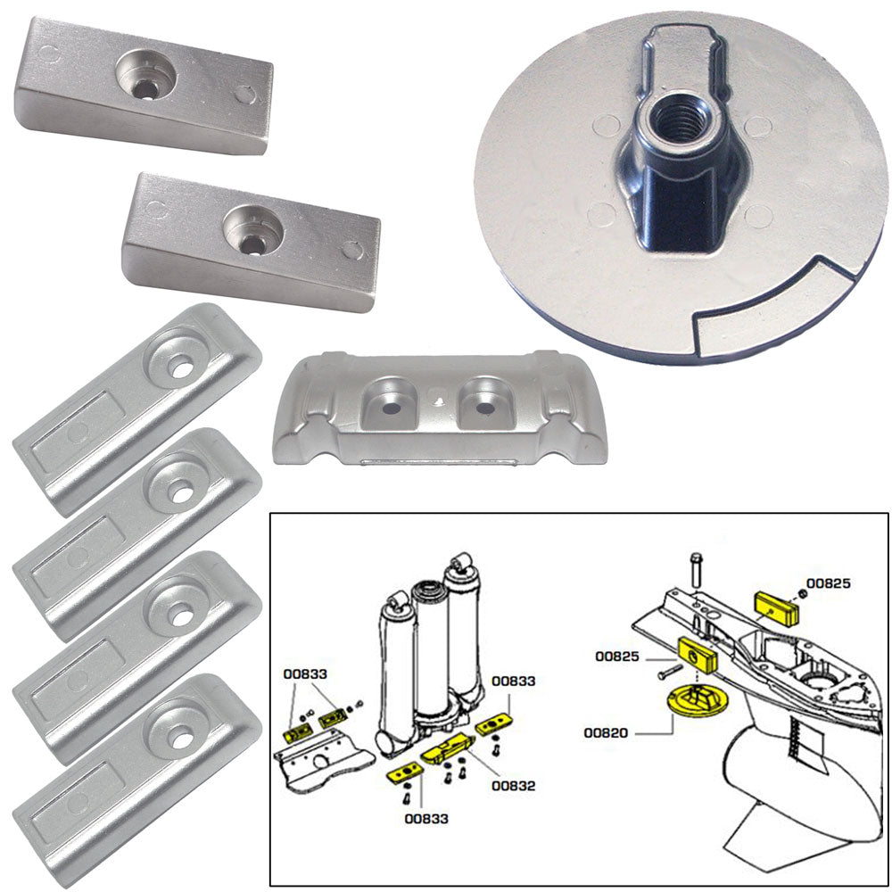 Tecnoseal 20816 Tecnoseal Anode Kit w/Hardware - Mercury Verado 6 - Zinc