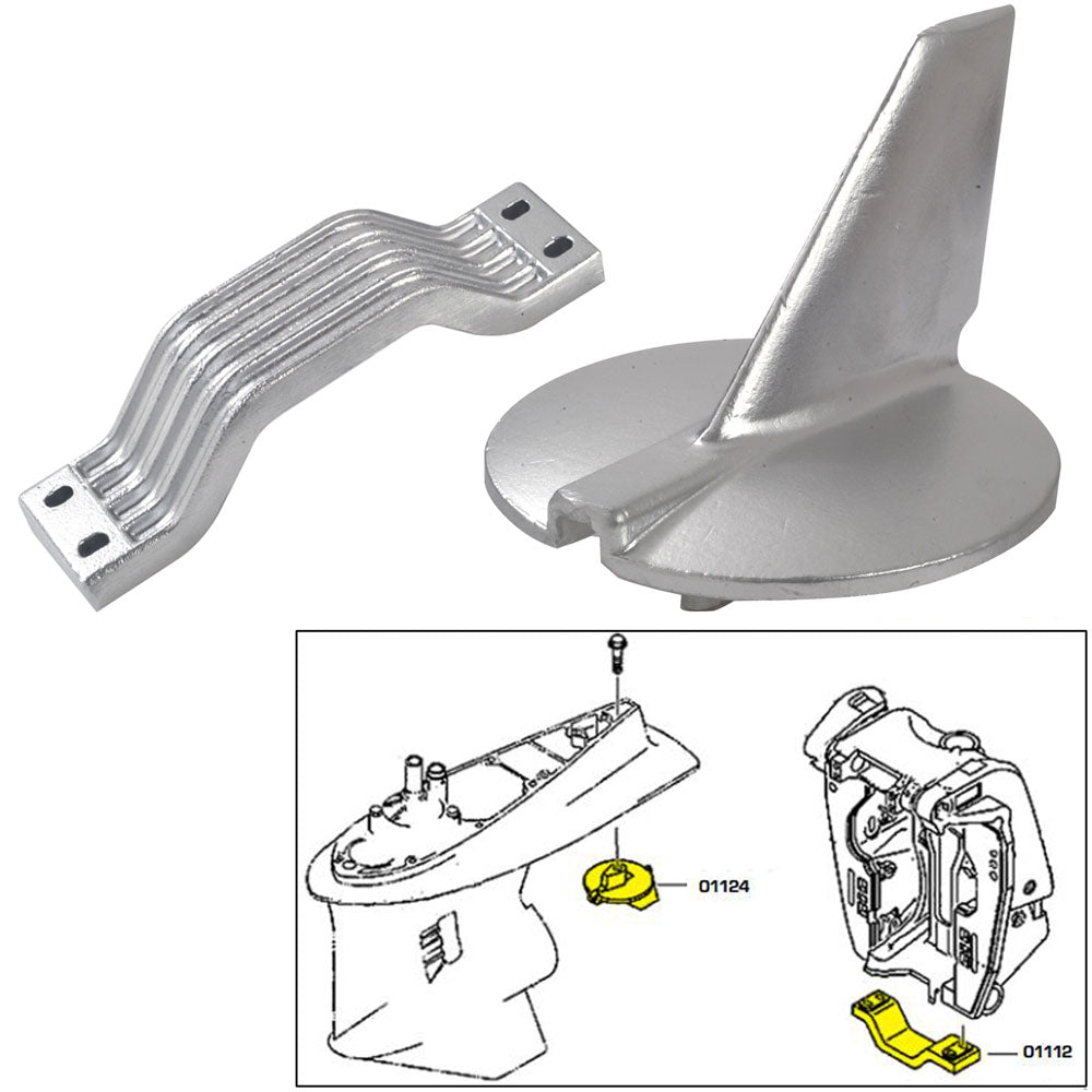 Tecnoseal 21104AL Tecnoseal Anode Kit w/Hardware - Yamaha 200-250HP - Aluminum